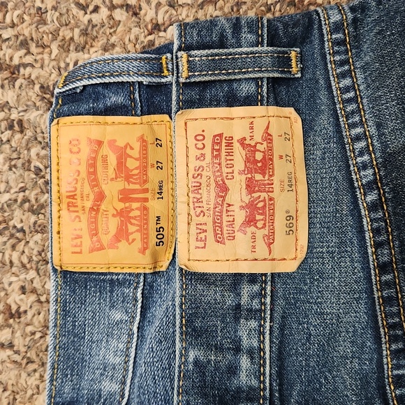 2 Pairs Men's Levi Straight Jeans Size 27x27 Color Darkwash - Picture 9 of 10